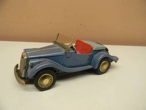 lot 28 image: RARE - VINTAGE METAL MG CONVERTIBLE S-333 BLUE - APPROX 6 - SEE PICTURES