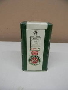 lot 46 image: VINTAGE PROMO SINCLAIR GASOLINE H-C GAS PUMP TIN COIN BANK - NICE VERY COOL - APPROX 4 - SEE PICTURES