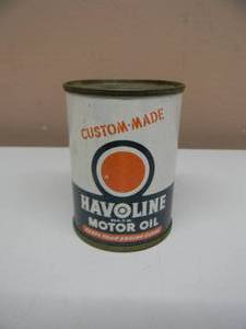 lot 48 image: VINTAGE PROMO HAVOLINE MOTOR OIL CUSTOM MADE OIL CAN COIN BANK - NICE VERY COOL - APPROX 3 - SEE PICTURES