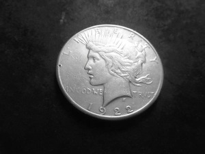 lot 73 image: 1922 D  Silver Peace Dollar
