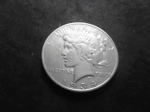 lot 92 image: 1934 S Silver Peace Dollar