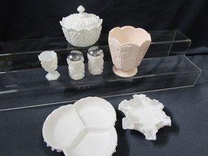 Pink & White Milk Glass