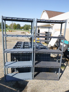 Two 5 Tier Plastic Shelving