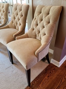 Upholstered Tufted Dining Room Chairs by Restoration Hardware