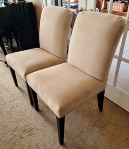 Pair of Microsuede Accent Chairs