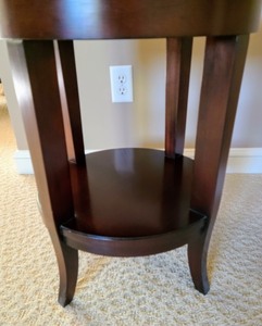 Round Mahogany Accent Table by Baker
