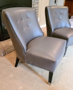 Pair of Contemporary Grey Accent Chairs