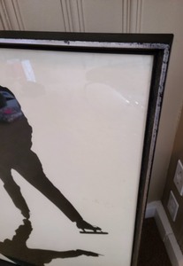 Framed Black and White Hockey Print