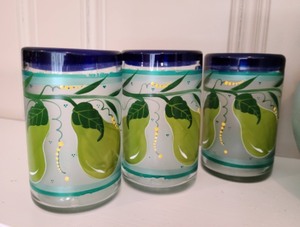 Painted Pitcher and Glassware Set