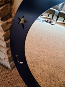 Dark Blue Cutout Mirror