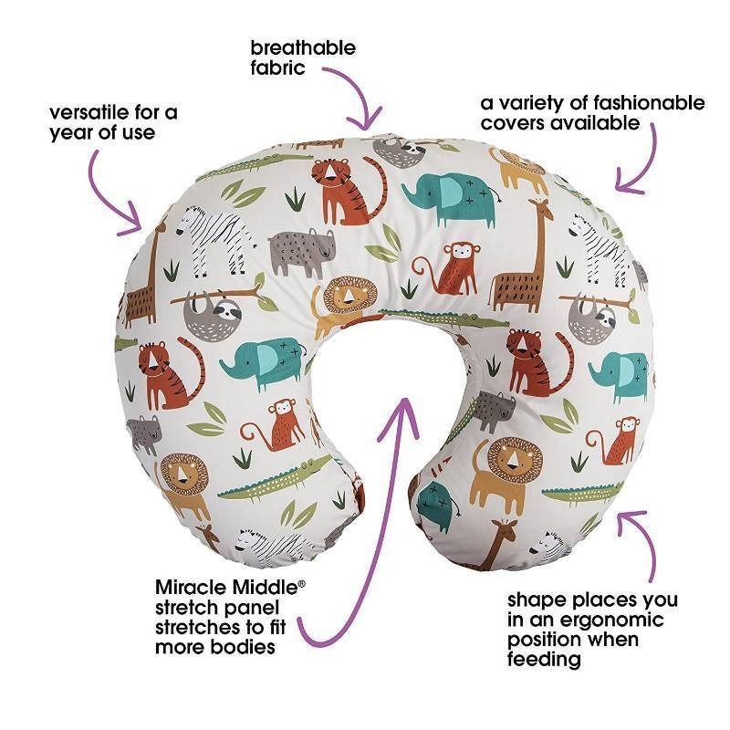 lot 12 image: Original Boppy Pillow & Positioner, Safari Print, New