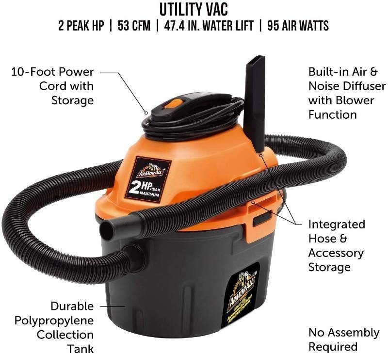 lot 46 image: Armor All, AA255 , 2.5 Gallon 2 Peak HP WetDry Utility Shop Vacuum