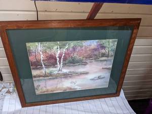 lot 94 image: Owen Wexler Framed Watercolor Landscape