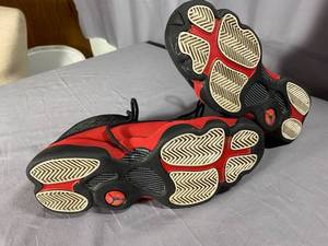 lot 127 image: Air Jordan Black and Red High Tops Sz 8