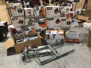 Lot of Mixed and Assorted Ridgid shop vacs and power Tools Various Models and Conditions See Pictures