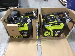 Lot of 2 Ryobi 21 in. Cordless Snow blowers