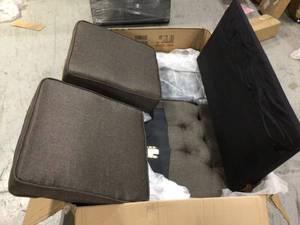 Aurelia Gray Linen Loveseat by Acme Furniture