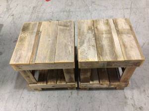 Lot of 2 Reclaimed Barnwood Natural End Table by Del Hutson Designs Customer Returns See Pictures