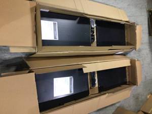 Lot of 2 Ready-to-Assemble 24-Gauge Steel Freestanding Garage Cabinet in Black (30 in. W x 72 in. H x 18 in. D) by Husky Customer Returns See Pictures