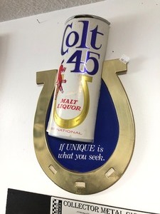 lot 124 image: Vintage COLT 45 Malt Liquor Beer Sign