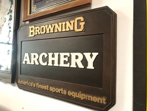 lot 123 image: Vintage 1970s Era BROWNING Archery Advertising Sign