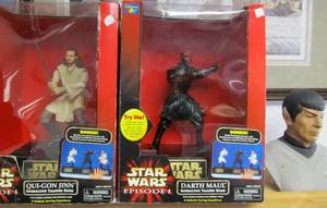 lot 16 image: 2 STAR WARS Talking Banks NIB - 1979 Star Trek SPOCK Decanter