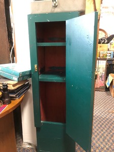 lot 158 image: Vintage Painted Wood Storage Cabinet