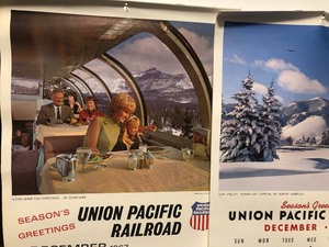 lot 169 image: Pair of Complete Vintage 1960s Union Pacific Railroad Calendars