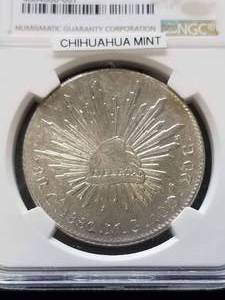 1881CA MG MEXICO 8 REALE LIBERTAD UNC DETAILS NGC CHIHUAHUA MINT