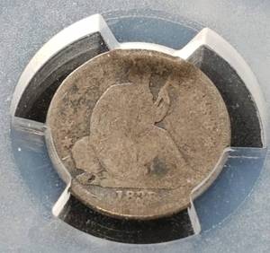 1838 no drapery large stars US SEATED LIBERTY DIME AG3 PCGS