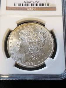 1885-O MORGAN SILVER DOLLAR MS62 NGC