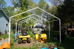 lot 1 image: 26 x 12 x 9 Outdoor GarageShelter Tubular Frame Work