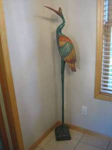 lot 21 image: Wood carved 60 Crane. 