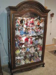lot 49 image: Oak Display Case with 5 shelveslevels and 3 way touch activated light. This is number 1 of 2 available.