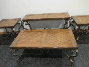 lot 64 image: Set of 4 matching Tables Coffee, Sofa and 2 End Tables. 