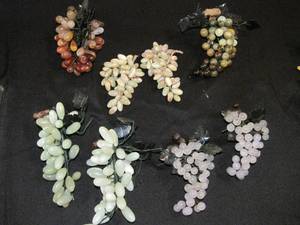 lot 92 image: A collection of Marble, Alabaster Grape Clusters. 