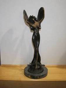 lot 95 image: Bronze statue Dragonfly Girl By Bossin. 