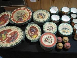 lot 14 image: Certified International Pamela Gladding 58 piece Dinner Ware Set. 