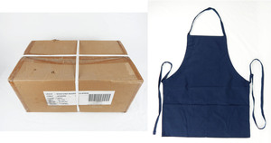 lot 1 image: Case of 72 Navy Blue New Commercial Sous Chef Adjustable Kitchen Aprons