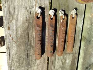 4 vintage window weights...