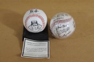 2 Printed Autograph Baseballs - Nolan Ryan, Twins World Series
