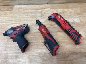 lot 31 image: MILWAUKEE Lot of 3-  M12 Tools (Tools Only)