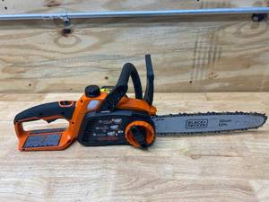 lot 24 image: BLACKDECKER 12 in. 40V MAX Lithium-Ion Cordless Chainsaw with (1) 2.0 Ah Battery and Charger Included