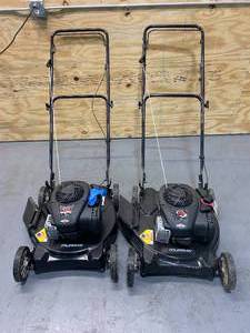 lot 58 image: MURRAY Lot of 2-  20 in. 125 cc Briggs & Stratton Gas Walk Behind Push Mowers