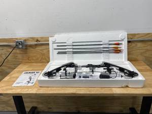lot 37 image: 2021 Compound Bow and Arrow for Adults and Teens  Hunting Bow with Gordon Limbs Made in USA - Fully Adjustable for Women and Youth 30-70 LBS, 23.5-30.5 - 320 FPS Speed  5-Pin Sight, Quiver-  Left-Handed
