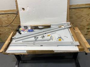 lot 101 image: CREATIVE SPACE White Board - 32x48 Inch Rolling, Double Sided Dry Erase Board with Stand for Home & School - 24pc Magnet Set, Magnetic Eraser, Magnetic Ruler & 4 Markers Included