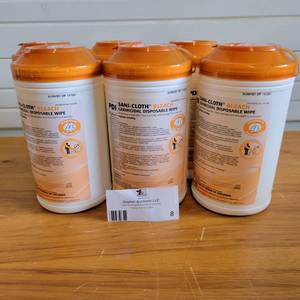 6 Pack Case of PDI Sani-Cloth Bleach Germicidal Disposable Wipes NEW IN BOX($140 Value)