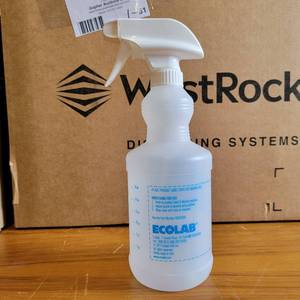 lot 61 image: 240 WestRock EcoLab 24oz Spray Bottles and Spray Tops BRAND NEW IN BOXES($1440 Value)