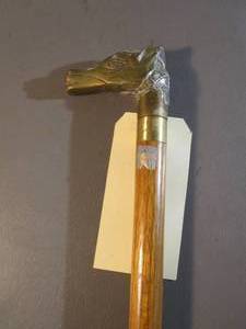 Brass Horse Head Handle Walking Stick