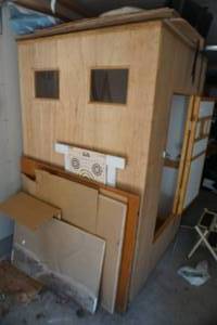 Home Made Wood Ice 2 Hole Fish House